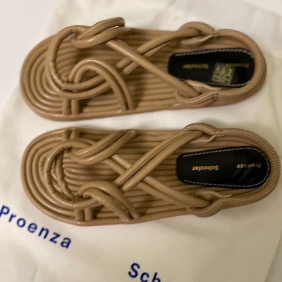 NWT Women’s Proenza Schouler Fabri Cable Sandal Flat Khaky Beige Sz US 7 EU 37 - Picture 14 of 15